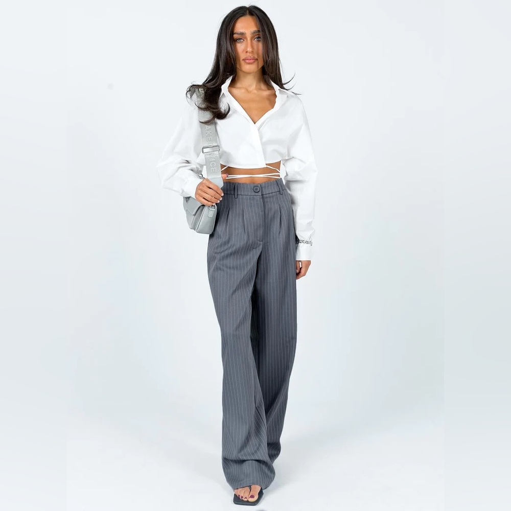 Princess Polly Pinstripe Gray Archer Pants